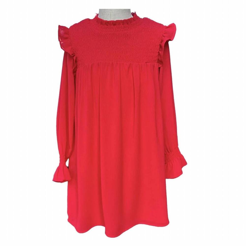 NEW PLEAT kid's lottie dress in red